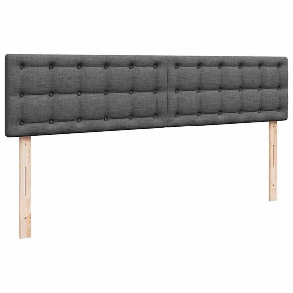 Ottoman-Bett mit Matratzen Dunkelgrau 180x200 cm Stoff