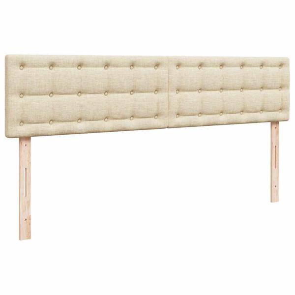 Ottoman-Bett mit Matratzen Creme 180x200 cm Stoff