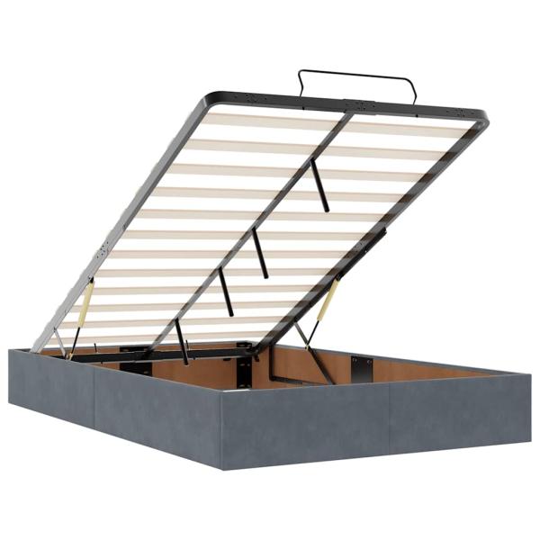 Ottoman-Bett mit Matratze Dunkelgrau 120x200 cm Samt
