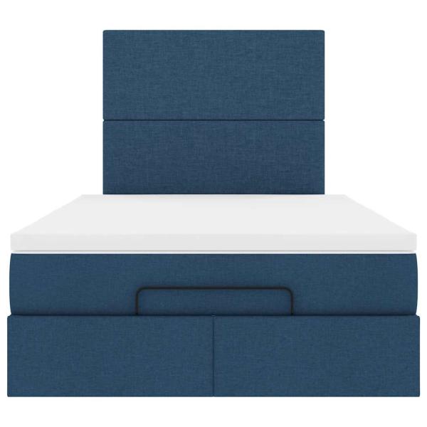Ottoman-Bett mit Matratze Blau 120x190 cm Stoff
