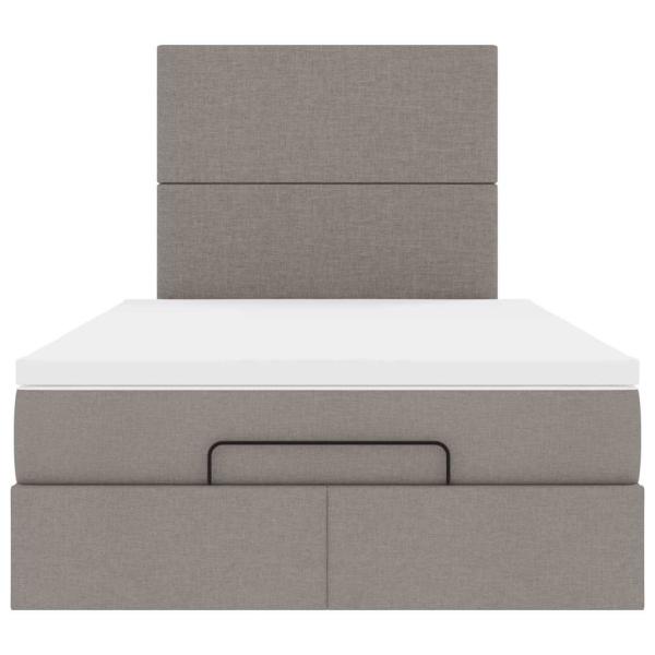 Ottoman-Bett mit Matratze Taupe 120x200 cm Stoff