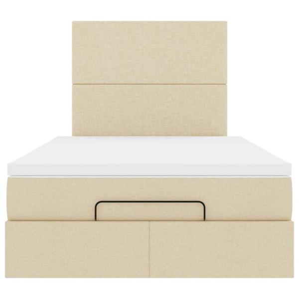 Ottoman-Bett mit Matratze Creme 120x200 cm Stoff