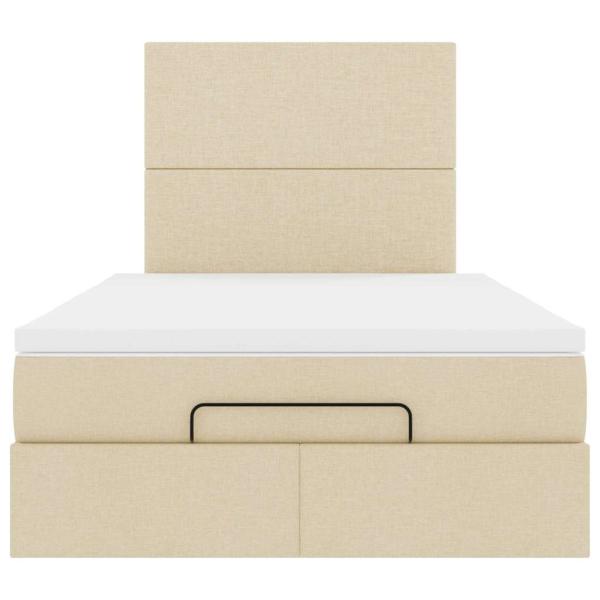 Ottoman-Bett mit Matratze Creme 120x190 cm Stoff