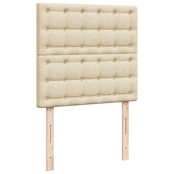 ARDEBO.de - Ottoman-Bett mit Matratzen Creme 200x200 cm Stoff