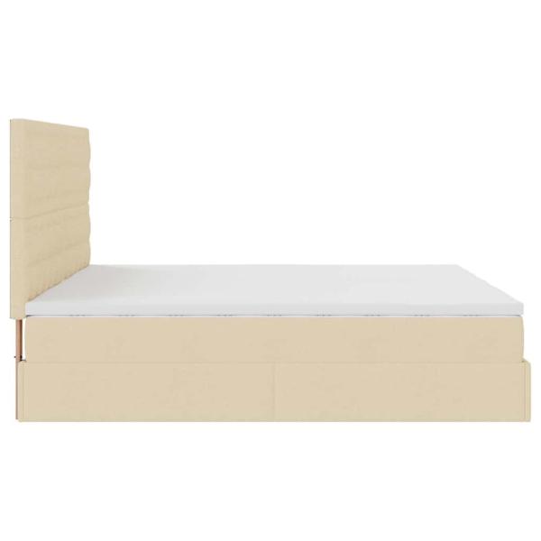 Ottoman-Bett mit Matratzen Creme 180x200 cm Stoff