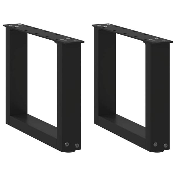 ARDEBO.de - Couchtischbeine U-Form 2 Stk. Schwarz 40x(30-31) cm Stahl