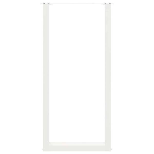 Bartischbeine U-Form 2 Stk. Weiß 40x(100-101) cm Stahl