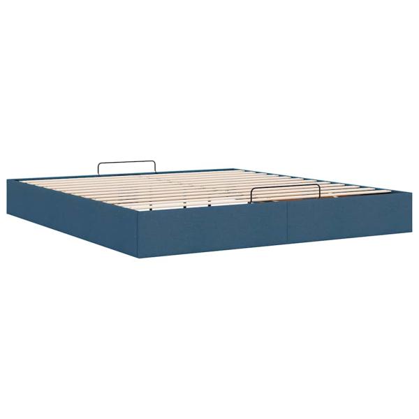 Ottoman-Bett ohne Matratze Blau 160x200 cm Stoff