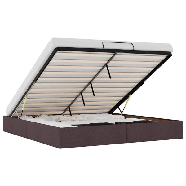 Ottoman-Bett ohne Matratze Dunkelbraun 200x200 cm Stoff