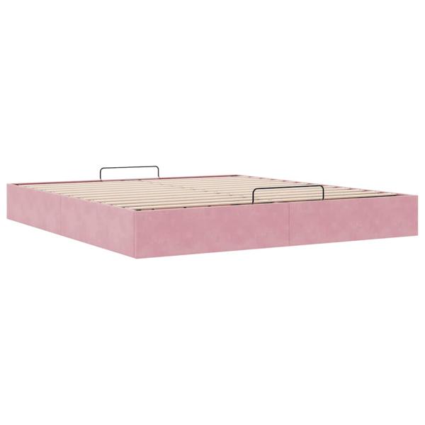 Ottoman-Bett ohne Matratze Rosa 180x200 cm Samt