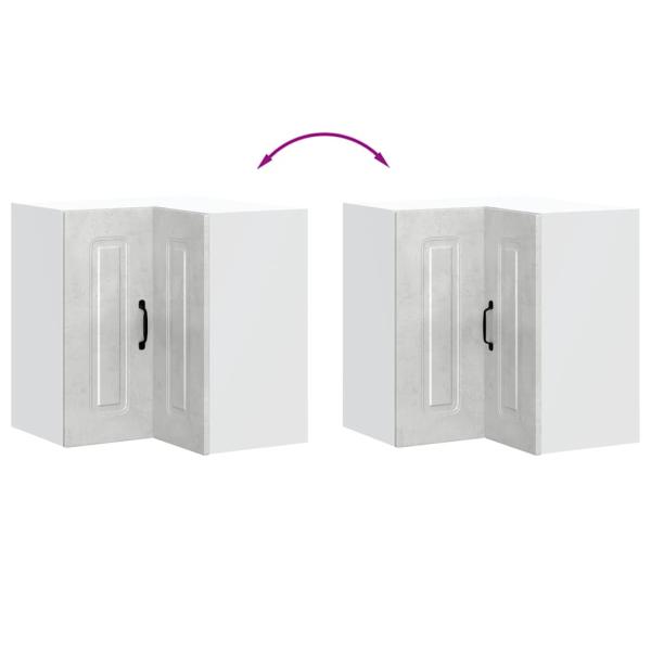 Küchen-Eckhängeschrank Kalmar Betongrau Holzwerkstoff