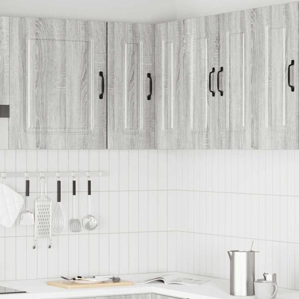 Küchen-Eckhängeschrank Kalmar Grau Sonoma Holzwerkstoff