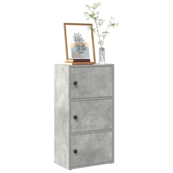 ARDEBO.de - Bücherregal Betongrau 40x24x77 cm Holzwerkstoff