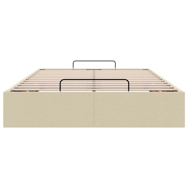Ottoman-Bett ohne Matratze Creme 120x200 cm Stoff