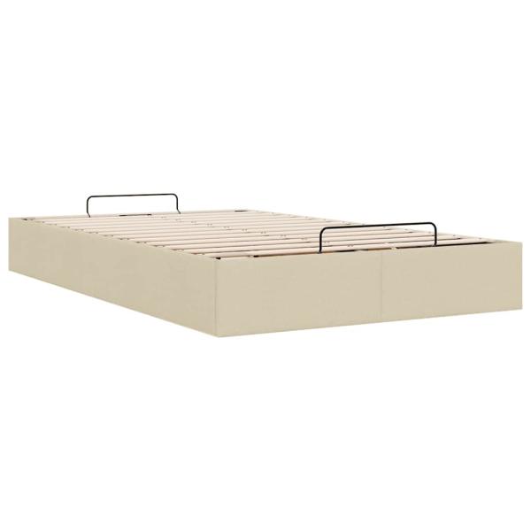 Ottoman-Bett ohne Matratze Creme 120x200 cm Stoff