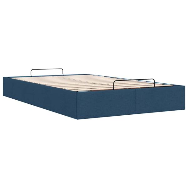 Ottoman-Bett ohne Matratze Blau 120x190 cm Stoff