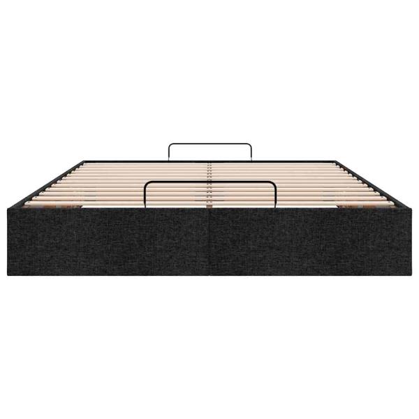 Ottoman-Bett ohne Matratze Schwarz 140x200 cm Stoff