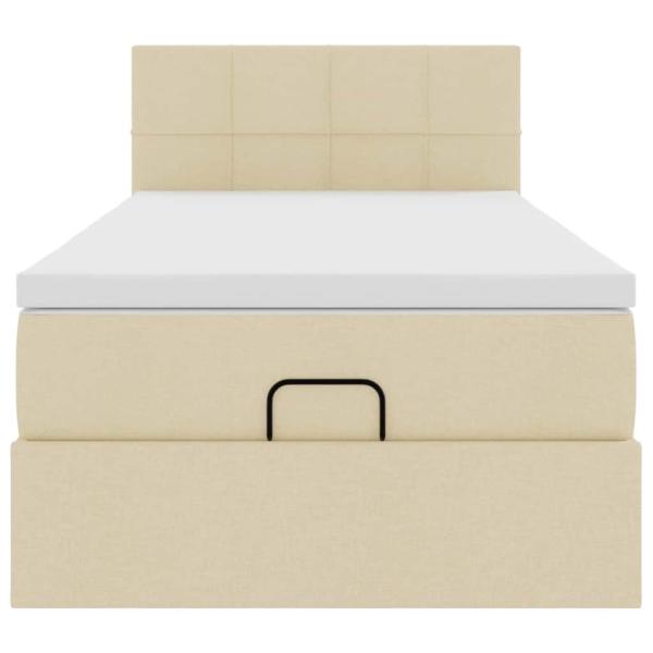 Ottoman-Bett mit Matratze Creme 100x200 cm Stoff