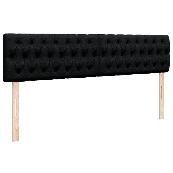 Ottoman-Bett mit Matratzen Schwarz 180x200 cm Stoff