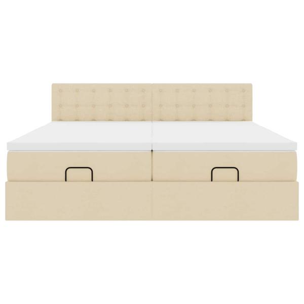Ottoman-Bett mit Matratzen Creme 160x200 cm Stoff