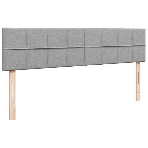 Ottoman-Bett mit Matratzen Hellgrau 200x200 cm Stoff