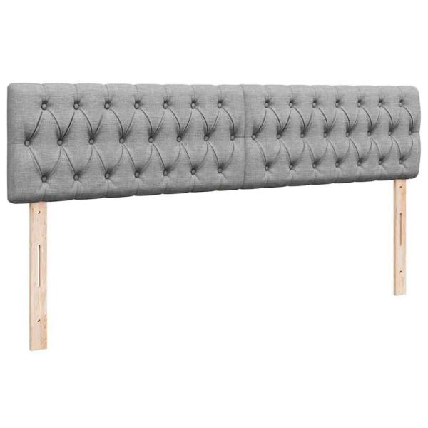 Ottoman-Bett mit Matratzen Hellgrau 160x200 cm Stoff