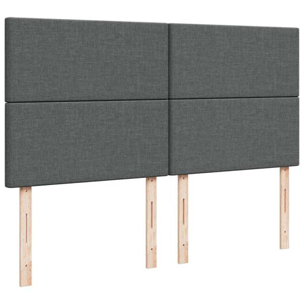 Ottoman-Bett mit Matratzen Dunkelgrau 200x200 cm Stoff