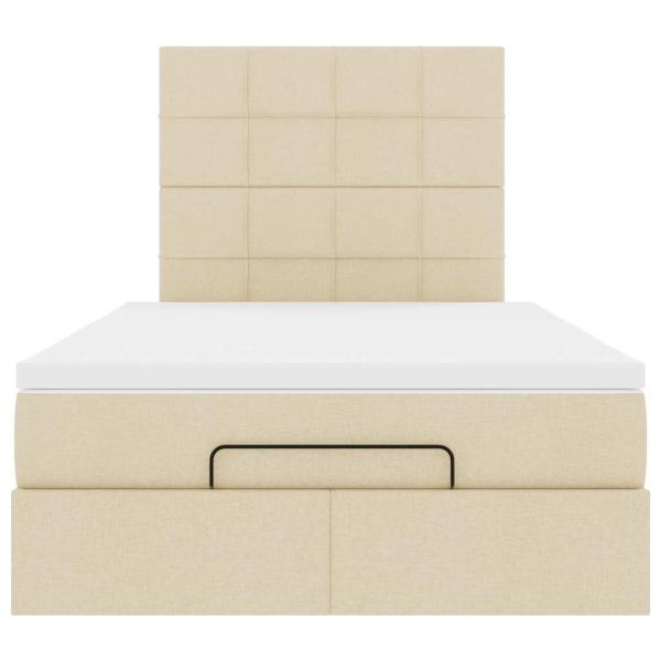 Ottoman-Bett mit Matratze Creme 120x200 cm Stoff