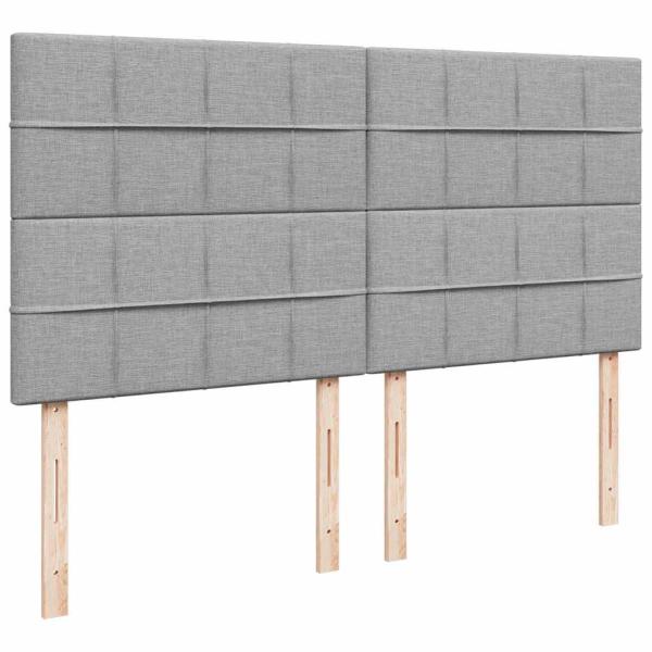 Ottoman-Bett mit Matratze Hellgrau 160x200 cm Stoff