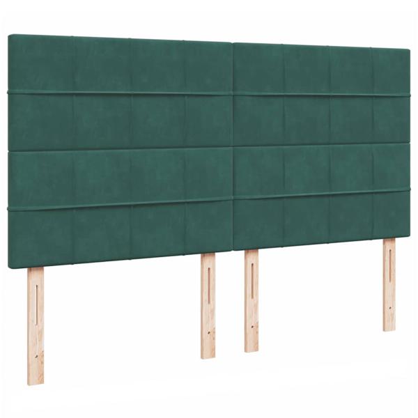 Ottoman-Bett mit Matratzen Dunkelgrün 200x200 cm Samt