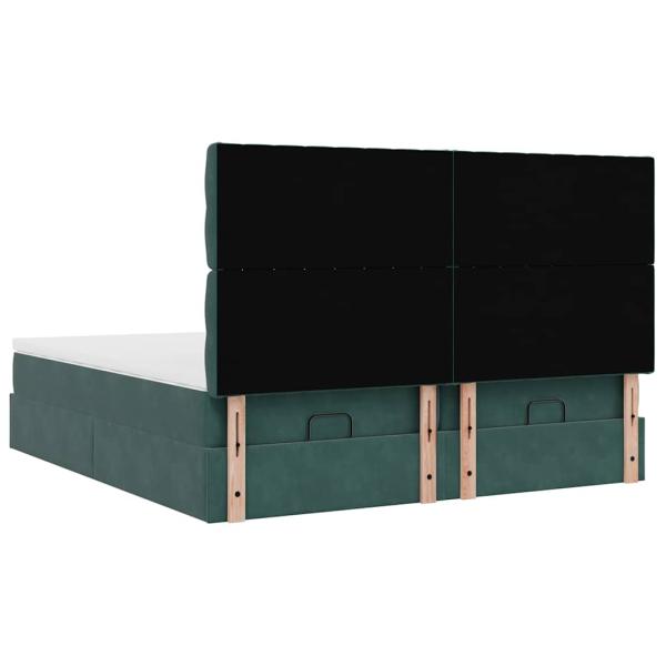 ARDEBO.de - Ottoman-Bett mit Matratzen Dunkelgrün 180x200 cm Samt