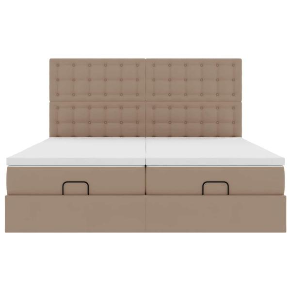 Ottoman-Bett mit Matratzen Cappuccino 200x200 cm Kunstleder