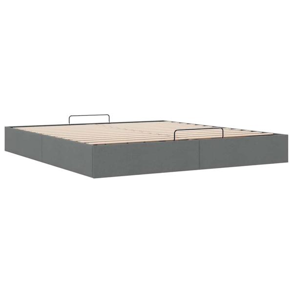 Ottoman-Bett ohne Matratze Dunkelgrau 160x200 cm Stoff