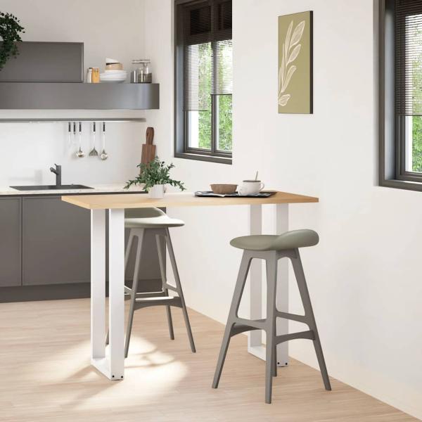 Couchtischbeine U-Form 2 Stk. Weiß 50x(100-101) cm Stahl