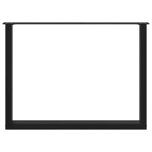 Couchtischbeine U-Form 2 Stk. Schwarz 100x(72-73) cm Stahl