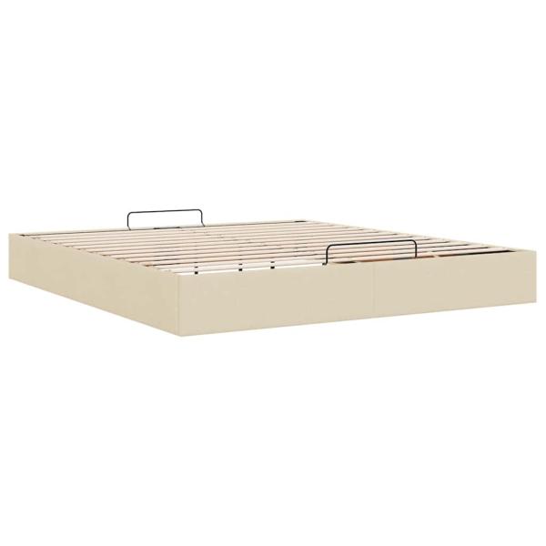 Ottoman-Bett ohne Matratze Creme 180x200 cm Stoff