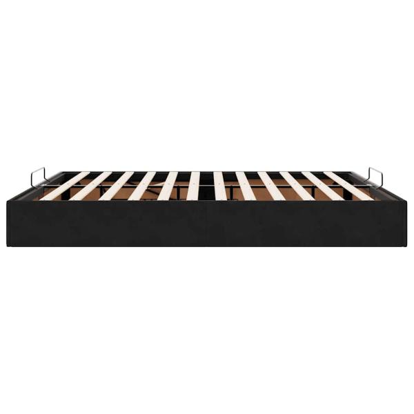 Ottoman-Bett ohne Matratze Schwarz 180x200 cm Samt
