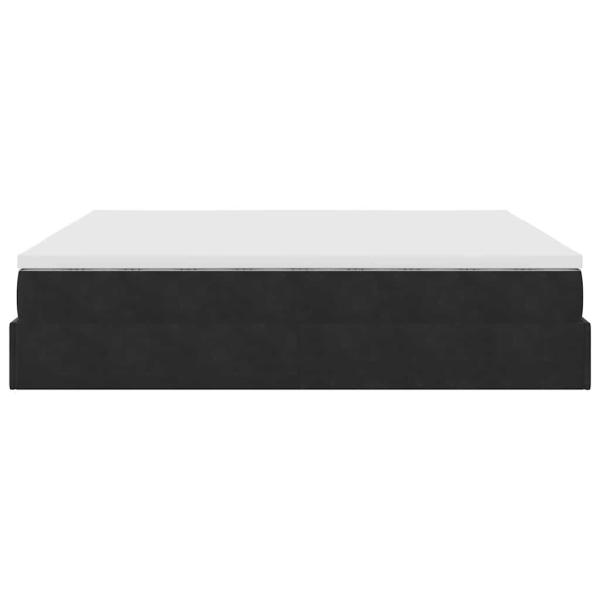 Ottoman-Bett mit Matratze Schwarz 180x200 cm Samt