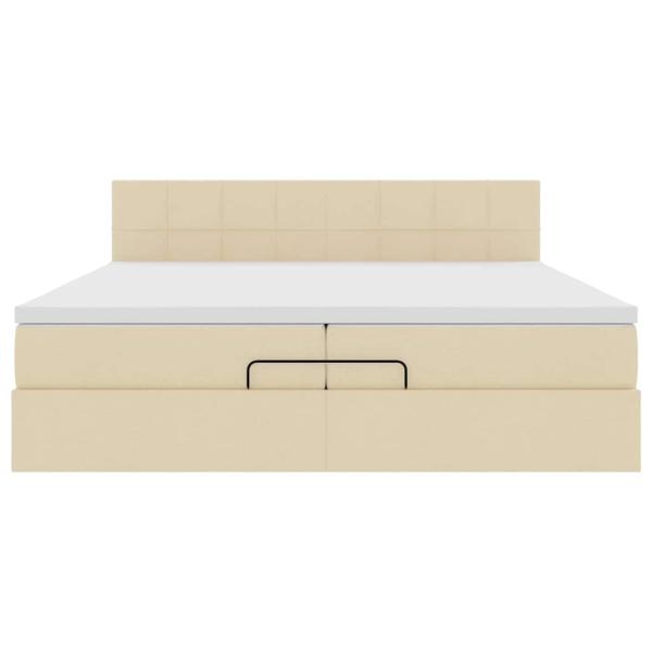Ottoman-Bett mit Matratze Creme 200x200 cm Stoff