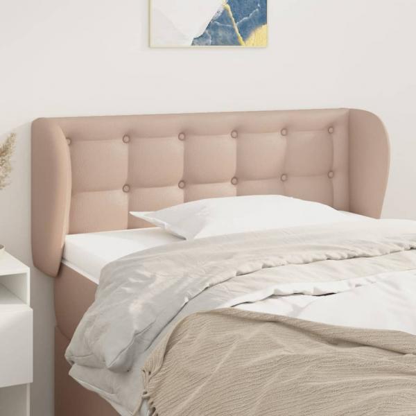 ARDEBO.de - Kopfteil mit Ohren Cappuccino-Braun 93x23x78/88 cm Kunstleder
