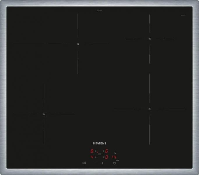 Siemens PQ521IB02 Einbau-Herd-Set mit Induktionskochfeld (EI645CFB6E + HE578BBS4), 60 cm breit, 71 L, activeClean, cookControl30, 3D Heißluft, Rahmen aufliegend, schwarz