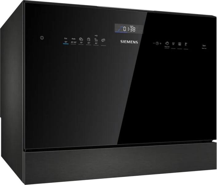 ARDEBO.de Siemens SK25IB00TE iQ500 Freistehender Kompakt Geschirrspüler, 55 cm breit, 6 Maßgedecke, aquaStop, varioSpeed, intensiveZone, dosierAssistent, schwarz