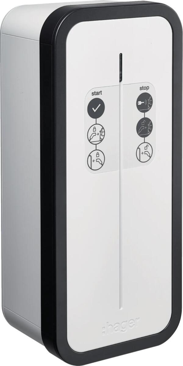 ARDEBO.de Hager XEV1K22T2S witty solar Wallbox, 1- und 3-phasig kompatibel, 22kW, Ladesteckdose Typ 2, RFID, weiß