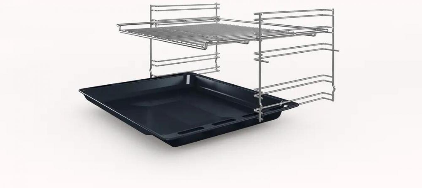 Bosch HND211LB1 EEK: A Einbau-Herd-Set mit Elektro-Kochfeld (HEF113BA0 + NKN645GA2E), 60 cm breit, 66 L, 3D-Heißluft, Drehwähler, Kindersicherung, Rahmen aufliegend, schwarz