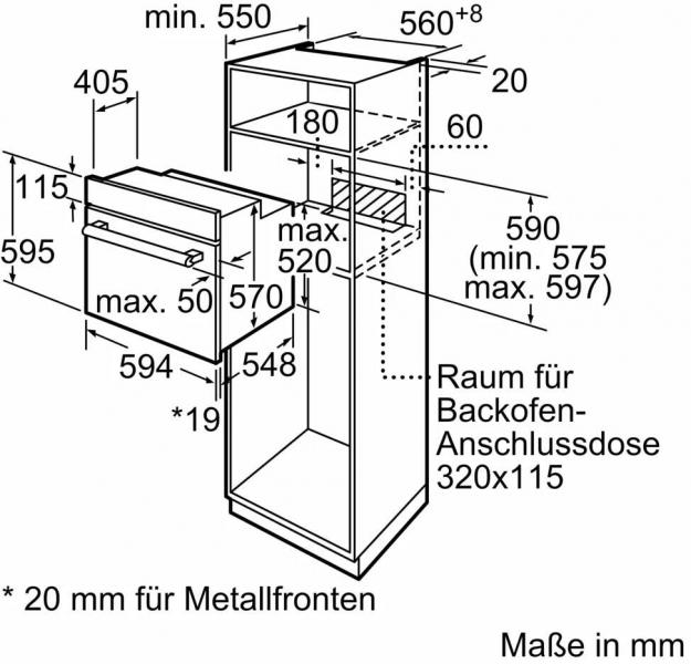 Bosch HND211LB1 EEK: A Einbau-Herd-Set mit Elektro-Kochfeld (HEF113BA0 + NKN645GA2E), 60 cm breit, 66 L, 3D-Heißluft, Drehwähler, Kindersicherung, Rahmen aufliegend, schwarz