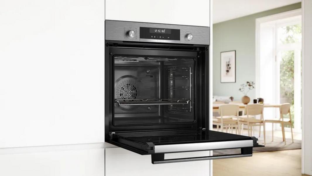 Bosch HBD672LS82 EEK: A+ Einbau-Backofen-Set mit Elektro-Kochfeld (HBG578BS3 + PKC845FP1D), 60 cm breit, 71 L, 3D-Heißluft, Air Fry, Pyrolytisch+Hydrolytisch, Kochfeld 80 cm breit, Rahmen aufliegend, schwarz
