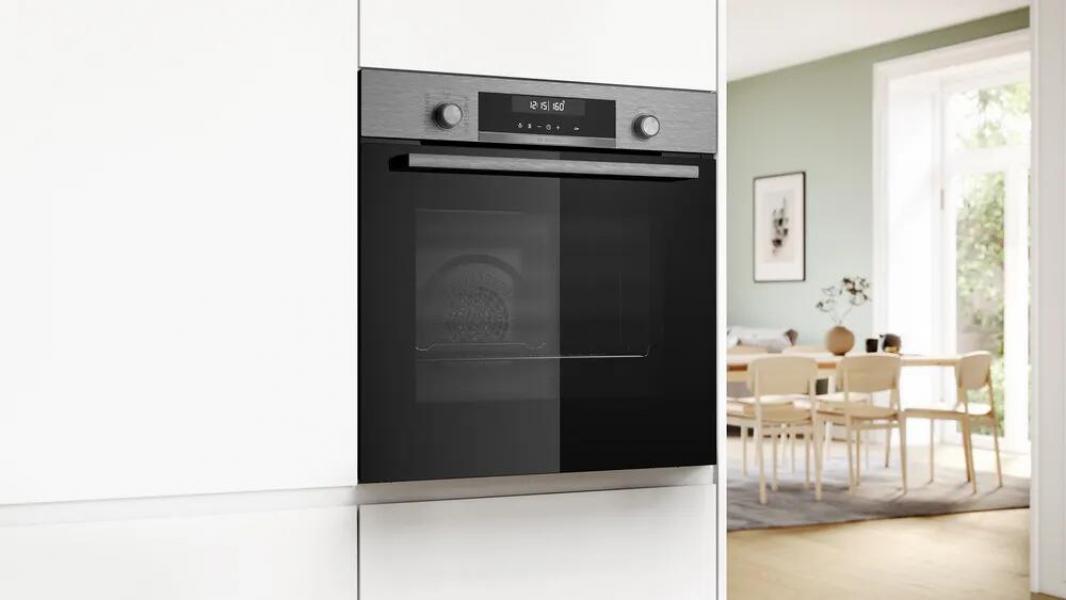 Bosch HBD672LS82 EEK: A+ Einbau-Backofen-Set mit Elektro-Kochfeld (HBG578BS3 + PKC845FP1D), 60 cm breit, 71 L, 3D-Heißluft, Air Fry, Pyrolytisch+Hydrolytisch, Kochfeld 80 cm breit, Rahmen aufliegend, schwarz