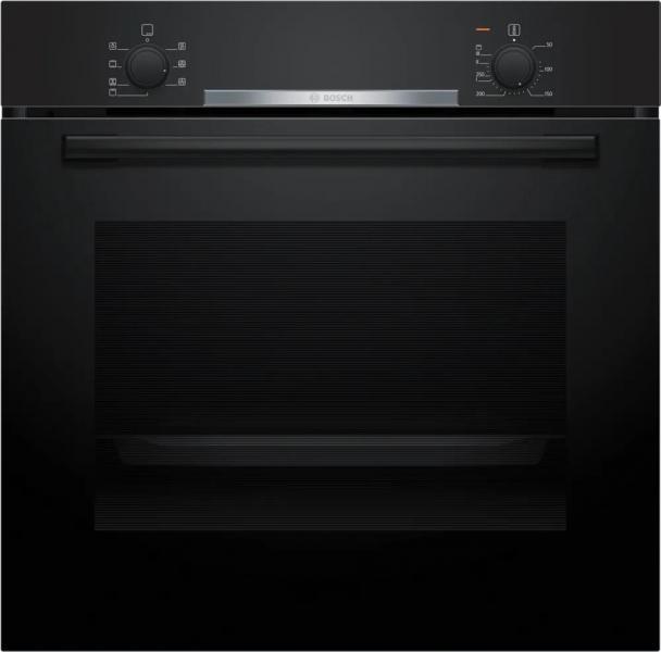Bosch HBD230CR63 EEK: A Einbau-Backofen-Set mit Elektro-Kochfeld (HBA510BA3 + PKE645BA2E), 60 cm breit, 71 L, 3D-Heißluft, Drehknebel, Kindersicherung, Rahmen aufliegend, schwarz