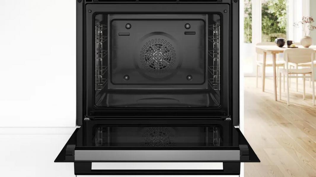 Bosch HBG578BB3 Serie 6 EEK: A+ Einbaubackofen, 71 L, 60 cm breit, Pyrolyse, 3D-Heißluft, Air Fry, Versenkknebel, schwarz