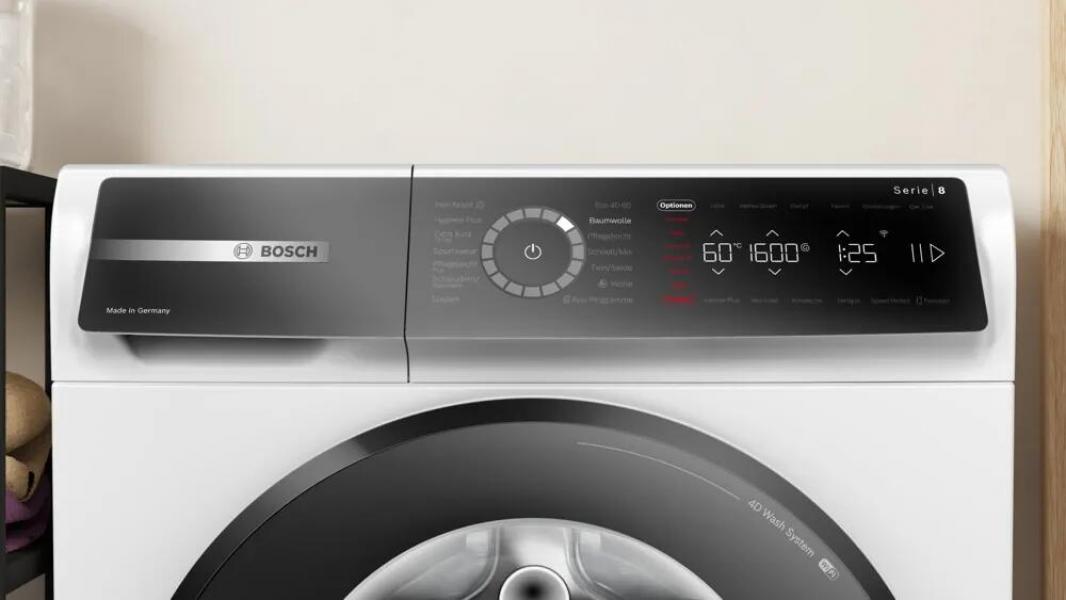 Bosch WGB256041 Serie 8 10kg Frontlader Waschmaschine, 60 cm bteit, 1600 U/Min, AquaStop, Fleckenautomatik, 4D Wash System, Nachlegefunktion, weiß